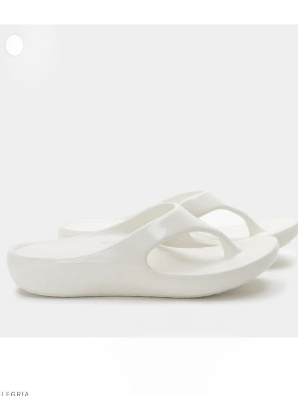 Alegria Ode White Gloss Arch Support Comfy Lightweight Thong Sandal Rocker Sole